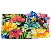 Hawaiian Bright Floral Hibiscus Cummerbund and Bow Tie Set